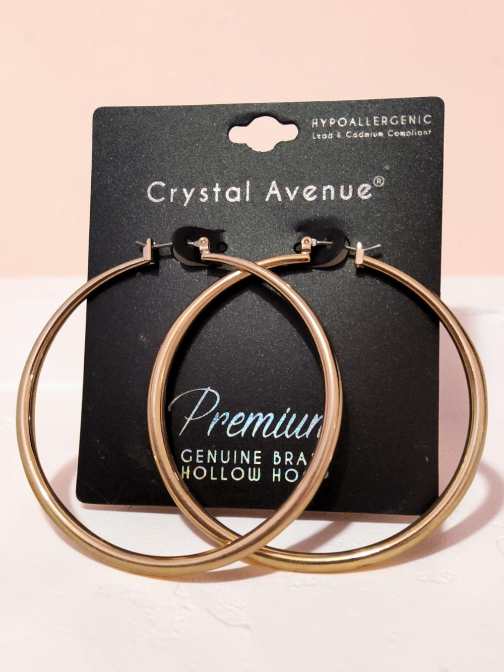 Crystal Avenue Gold Hoop Earrings - Classic Hollow Hoops